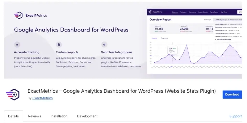 The WordPress Plugin Google Analytics by ExactMetrics