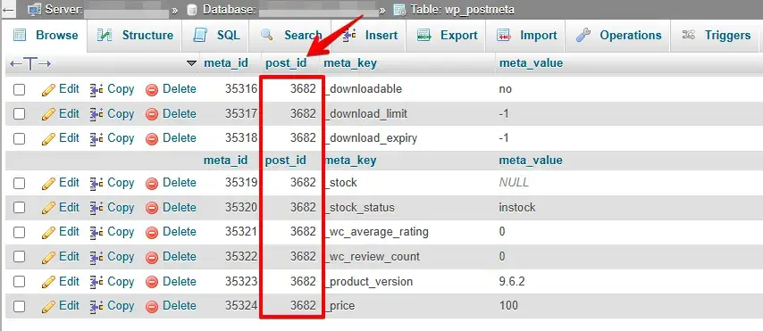 Find Product detail using wp_postmeta Table