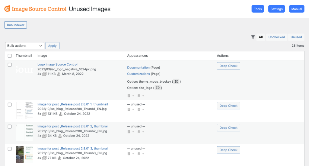 Delete Unused Images