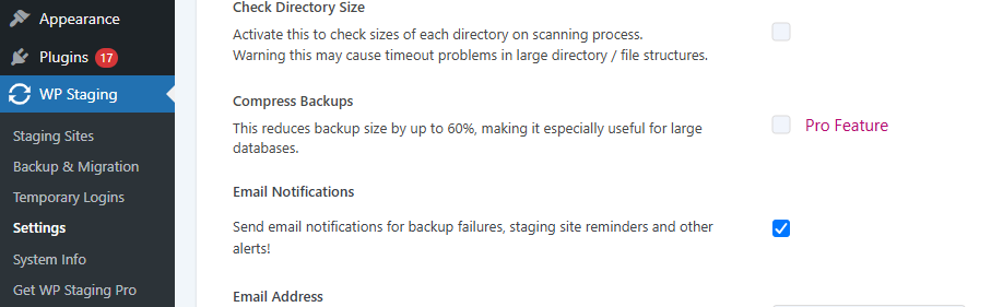 Compress Backup Option