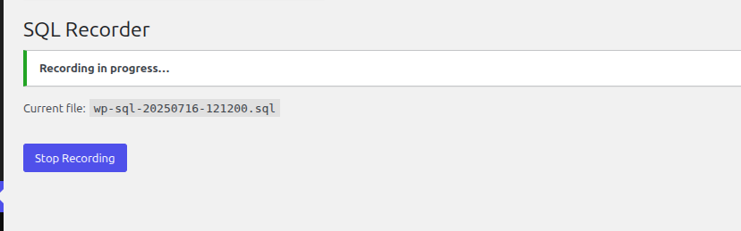 Stop SQL Recording
